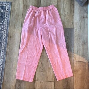 Vintage pink wide leg smock elastic high waist pants M